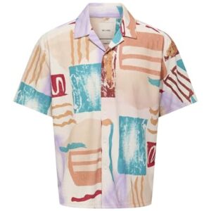 Only & Sons Onskari AOP RLX SS Plizze, Egret, L Hombres