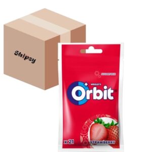 Orbit Bolsa de Chicles Sin Azúcar Sabor Fresa, Fresco, Intenso y de Larga Duración en formato Gragea (21 chicles)