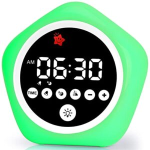 ANNNGUL - Reloj Despertador para niños con luz Verde y Rojo, Reloj de Entrenamiento para Dormir para niños