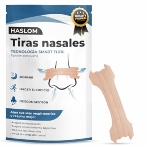 Haslom® PACK 50 TIRAS NASALES para dormir, Nasal Strips, tiras nasales deportivas, respirar mejor por la nariz, anti ronquidos para dormir, respirar mejor por la nariz, tiritas nariz respirar