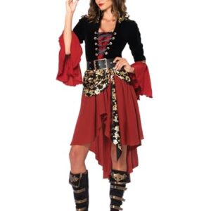 Leg Avenue Cruel Seas - Disfraz de capitán (talla L, negro/borgoña)