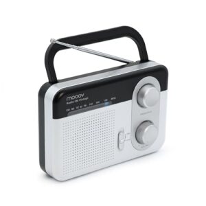 Metronic 477220 -Radio portátil AM/FM gran alcance, plata/negro