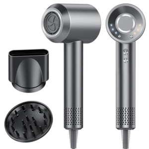 Secador de Pelo, Secador Pelo Profesional Iónico Portátil 160000 RPM, Secado Rápido, 500M Iones, Control de Temperatura, Con Difusor Magnético y Boquilla, 4 Niveles de Temperatura y 3 Velocidades