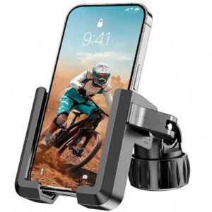KOHRIUK Soporte Móvil Bicicleta [1S Bloqueo] Soporte Móvil Moto 360° Rotación Suporte Telemóvel Moto Antivibración Universal para Motocicleta Patinete Electrico y Bicicleta para 4,7–7”Smartphones
