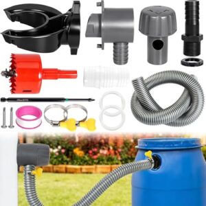 Juego De Colectores De Agua De Lluvia, Colector De Lluvia para Bajantes De 80 – 110 Mm, con Accesorios De Montaje,Incluye Manguera De 1 M, Conexión para Barriles De-Lluvia, para Techos De hasta 80 M²