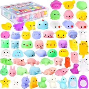AGOVXTI Kawaii Mochi Squishy Juguetes, 60PCS Squishies Regalos Detalles Cumpleaños Niños, Squishys Regalo para Colegio Niños Fiesta de Relleno, Piñata Infantil, Regalo Navidad, para Aliviar el Estrés