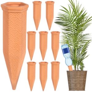 CYJJYZ 8 Pcs Cono de Riego de Arcilla, Cono Arcilla Riego, Conos de Terracota de Autorriego Automático, Dispensador De Agua para Plantas para Plantas de Interior y Exterior