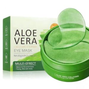 60 Piezas Mascarilla para Ojos de Aloe Vera, Mascarilla para Ojos de Aloe Vera, Mejorar Las Líneas Finas, Parches Ojos Bolsas y Ojeras