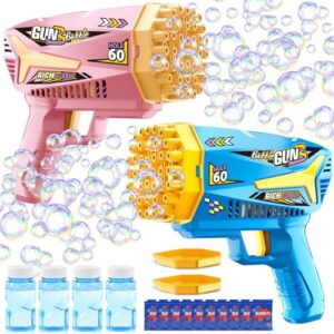 GRIRDDIV 2 Pistola de Burbujas para Niños, Pistola Pompas de Jabon, Maquina Pompas Jabon para Niños, Máquina de Burbujas para Regalos de Fiesta, Juguete de Verano, Actividad al Aire Libre