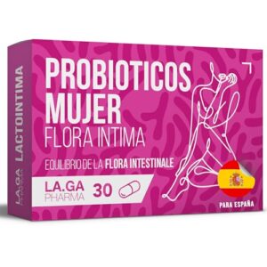 Probioticos Mujer Flora Intima. Ayuda contra Vaginosis Bacteriana, Candida y Cistitus. Lactobacillus Reuteri, Rhamnosus, Crispatus, Acidophilus y Boulardi. 30 Cápsulas Gastroresistentes, 1 Mes