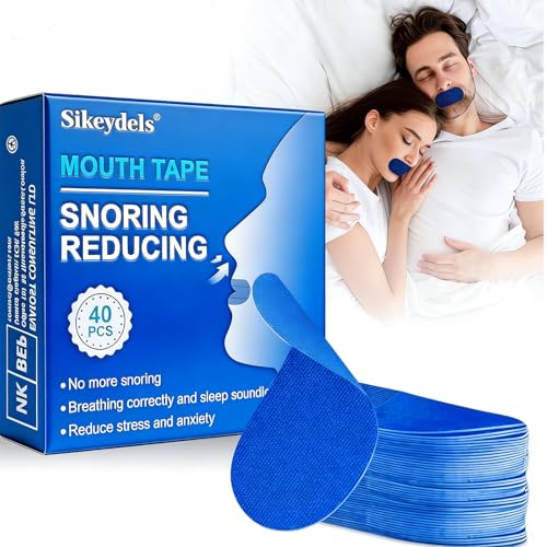 40 cintaMouth Tape for Sleeping,Cinta Bucal Para Dormir,Tiras Bucales for Sleeping,Cinta Boca Cerrada Reducida ronquidos,Cintas Anti Ronquidos Mejora la Calidad del Sueño,Azul