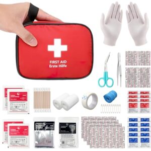 HONYAO® Botiquín de Primeros Auxilios 90 Piezas, Mini Kit Primeros Auxilios, Botiquin Pequeño para Coche Casa Lugar Trabajo Mochila y Acampar Senderismo Viaje