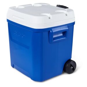 IGLOO Laguna 60 Nevera 56L – Gran Hielera Pasiva con Ruedas y Asa Telescópica – Caja Térmica Resistente para Camping, Playa y Ocio, Ideal para Bebidas y Alimentos