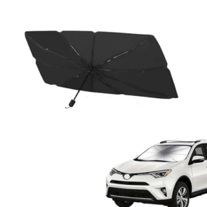 Parasol Coche Delantero, Protección Rayos UV, Sol Paraguas Plegable, Compatible con SUV, Camión y Coche, Fácil de Usar y Guardar