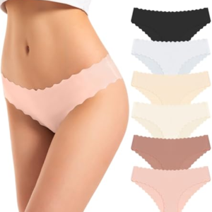 TANSTC Bragas Mujer Sin Costuras Invisible Señoras Braguitas Low Rise Suave Ligera Bikini Braguitas, Pack de 6, M