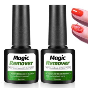 2 * 8 ml Quitaesmalte Semipermanente, Remover De Gel Gris, Para Nail Art Profesional Y Uso Doméstico