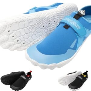 CRESSI Geko Shoes Azure/White 36 - Zapato de Playa Unisex Ideal para una Experiencia Inmersiva en el Medio Acuático con Conexión Directa al Fondo Marino, Azul Claro/Blanco, 36