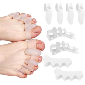 4 Pares Separadores de Dedos Del Pies Silicona, Separadores de Dedos de los Pies Superpuestos, Corrector de Dedos de Pies para Relajar y Estirar, para hombre y mujer