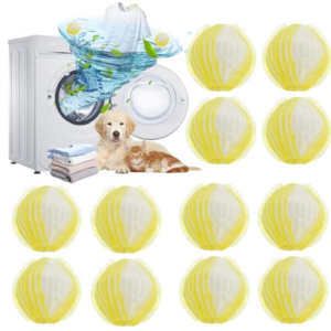 Prety 12 Pcs Atrapa Pelos Lavadora,Bolas Atrapa Pelos para Lavadora-Quita Pelos Mascota Reutilizables-Elimina Pelo de Perro/Gato,Pelusas y Suciedad-Compatible con Todas Las Lavadoras (amarillo012)