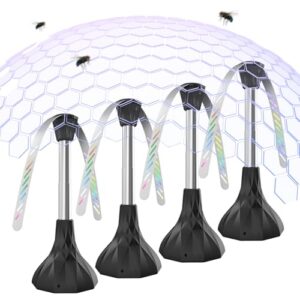 4 PCS Ventilador Repelente de Moscas y Mosquitos, Espanta Moscas para Mesa Físico, Ventiladores Antimoscas Mesa Silencioso y Recargable con Gancho, Plegables y Colgantes para Fiestas, Restaurantes