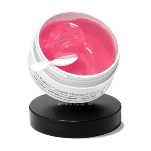 COSRX Pink Peptide Collagen Hydrogel Parches para ojos con cafeína contra las ojeras, reduce el volumen de las bolsas y las hinchazones, mascarilla antiarrugas para ojos, cuidado de la piel coreano