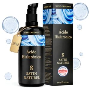 Satin Naturel Sérum de Ácido Hialurónico Alta Eficacia 100 ml - Sérum Facial Bio con Ácido Hialurónico - Sérum Hidratante Antiedad - Vegano - Hidratación 24 h - Cuidado Facial para Mujeres y Hombres