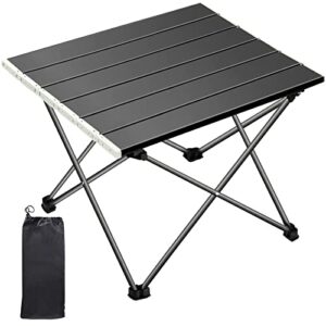 VIPNAJI Mesa de Camping Plegable Compacta,Mesa de Aluminio Liviana portátil con Bolsa de Transporte,para al Aire Libre,Picnic,Playa,Senderismo