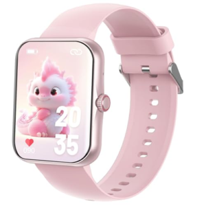 PTHTECHUS Reloj Inteligente Niños con Llamadas Bluetooth, 1,83" HD Smartwatch Niño Niñas con 100+ Modos Deporte, Sueño, Podómetro, Reloj Niño Regalos para Niños Niñas 4-12 años (Rosa)