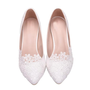 Holibanna Novia Boda Fiesta Zapatos Mujer Stiletto Tacón Bajo Salón 5 cm Vestido Zapatos Elegantes
