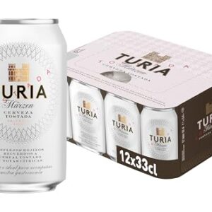 Turia Märzen | Cerveza Tostada | Reflejos Rojizos | Sabor Único | Pan Tostado | Pack 12 Latas x 33 cl