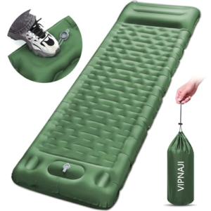 VIPNAJI Esterilla Inflable Portatíl Colchón de Aire para Camping Acampa Colchones Hinchable, Utraligero y Resistente colchoneta autoinflable con Bomba de Pie para Camping, Exteriores, Viaje etc