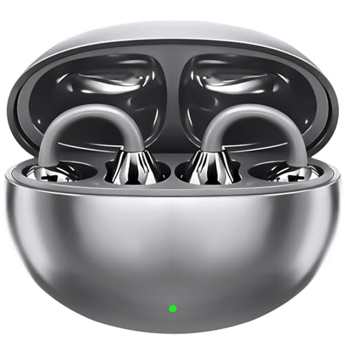 PTHTECHUS Auriculares Inalámbricos Bluetooth, Audifonos Deportivos de Clip para Oreja Ultraligeros, Micrófono ENC, 30H Reproducción, IPX5, Compatibles con iOS Android 5.4 Open-Ear (Negro)