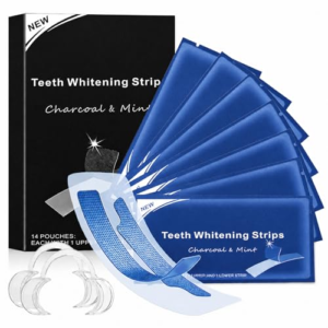 28 Piezas Tiras Blanqueadoras Moradas Mint Flavor, Blanqueador Dental,Sesiones Iluminación Inmediata, Para el Café Vino, Tabaco y Otras Manchas, Refresca Respiración,Azul
