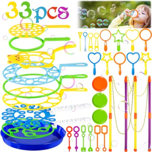 ZLPBAO 33 Piezas Kit Burbujas Gigantes para Niños, Varitas De Burbujas Grandes, Gigante Varita de Burbujas para Juegos al Aire Libre en Interiores