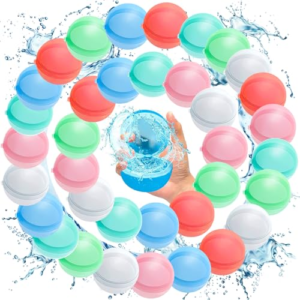 Globos de Agua Reutilizables, 36 Piezas Silicona Globos Agua de llenado Rápido, Bolas de Agua Llenado Rápido para Niños y Adultos para Exteriores, Piscina, Playa y Fiestas Acuáticas(B)