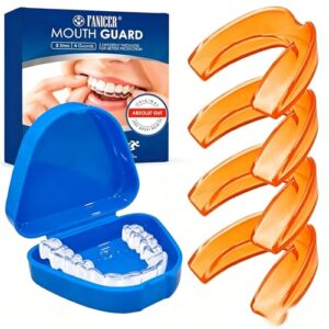 4 Piezas Férulas Descarga Bruxismo,Férula Dental Transparente para Dormir,Prevenir el Bruxismo, Dispositivos Anti Ronquidos para Detener Los Ronquidos, Reduce Ronquido, Unisex Adultos,Naranja