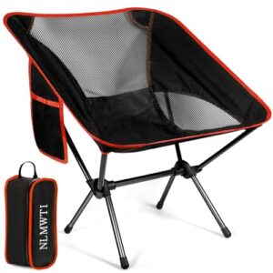 NLMWTI Silla Plegable Camping, Sillas Playa Ultraligera Compacta Portátil con Bolsa de Transporte 120kg Reforzada, Silla de Camping para Jardín, Pesca, Senderismo, Viajes