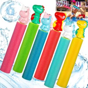 ZZXLOPEZ Pack de 6 Pistola de Agua Niños, Pistola de Agua de Espuma, Pistola de Agua de Espuma de Colores, Juguete de Pistolas de Agua para Niños para Piscina Jardín Playa para Niños Adultos