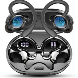 2026 Nueva Auriculares Inalambricos Deportivos, Auriculares Bluetooth 5.4 HiFi Estéreo con 4 HD Mic, 50H Cascos Inalambricos Bluetooth con Cancelacion Ruido ENC, IP7 Impermeable Cascos/Pantalla LED
