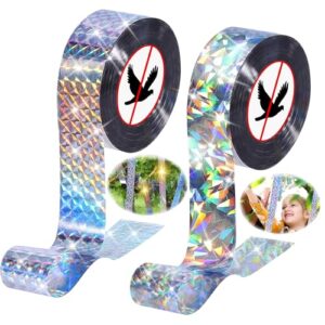 ZLPBAO 2 rollos de 80 m x 2,4 cm, cinta reflectante para repeler pájaros, cinta reflectante para ahuyentar pájaros, para casa o jardín, balcón, etc