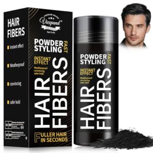 Fibras Capilares, Hair Fiber, Polvo Voluminizador para el Pelo, Polvos Volumen Texturizantes, Llena y engrosa su Cabello, Para Mujeres y Hombres, Ligero, No Pegajoso(Negro)