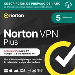 Norton VPN Plus 2026 │ 5 Dispositivos │ 1 Año con renovación automática │ Descarga digital