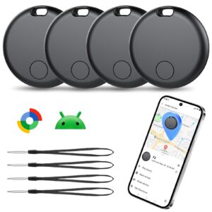 Android Smart Tracker Tag, Localizador Bluetooth Compatible con Google Find Hub (Solo Android), Air Tracker Tag Llavero para Maleta, Llaves, Equipaje, Impermeable IP68 (Paquete de 4)