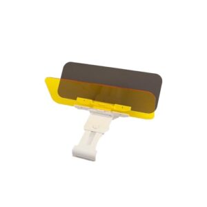 Parasol Coche Anti Deslumbramiento 2 en 1,Visera Coche Día y Noche con Protección UV,Visera Universal Amarillo Gris para Conducción Segura,M