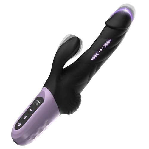 Vibradorador Mujer Juguetes Eróticos - Vibradorador Clítoris Consoladores con 9 Modos de Vibración & 9 Modos de Empuje