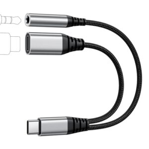 etes Adaptador USB C a Jack de 3,5 mm y carga, adaptador de auriculares 2 en 1