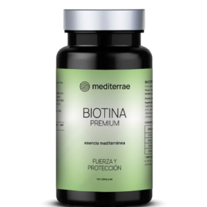 Mediterrae Biotina 5000 µg Premium | Con Zinc y Complejo B (B6 y B12) | Cabello, Piel y Uñas | Anticaída Mujer y Hombre | Vegano, Sin Gluten, 120 cápsulas