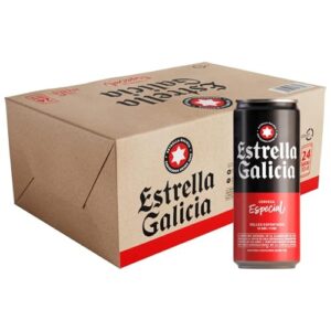 Estrella Galicia Especial - Cerveza Lager Premium, Pack de 24 Latas x 33 cl, Sabor Ligero y Equilibrado, Galardonada Internacionalmente, 5,5% Volumen de Alcohol