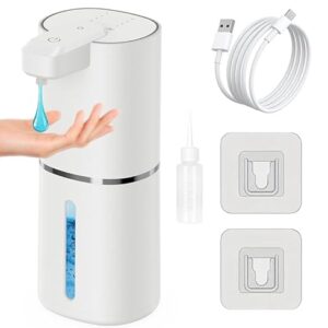 GRIRDDIV Dispensador Jabon Baño Automatico,380ml, Dispensador de Jabón Automático con Sensor Movimiento por Infrarrojos, Recargable por USB, Resistente al Agua IPX5, Adecuado para Cocina, Baño