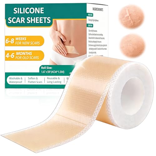 Parches Silicona Hipoalergénico Transpirable Impermeable, 4 * 150cm rollos de Apósito Hidrocoloide, Cinta Adhesiva de Herida de Silicona, Adecuado para la mayoría de la piel